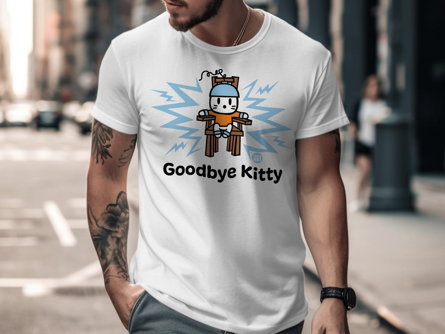 Funny Goodbye Kitty Graphic T-shirt for Casual Wear