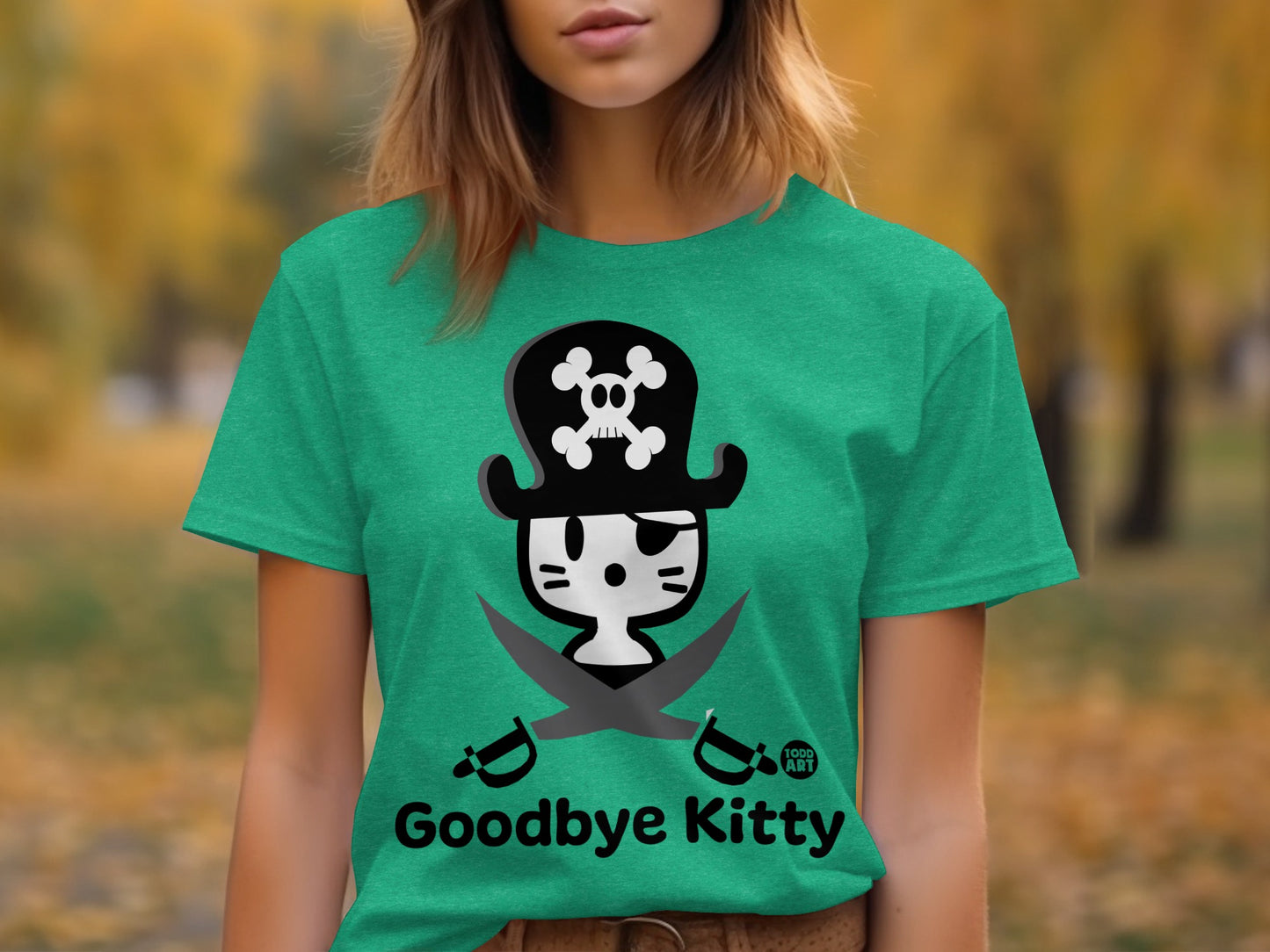 Goodbye Kitty Pirate Theme Graphic T-Shirt