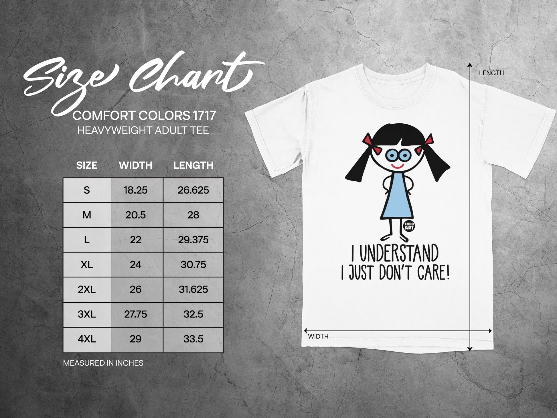 I Understand I Just Don't Care Funny Graphic T-Shirt