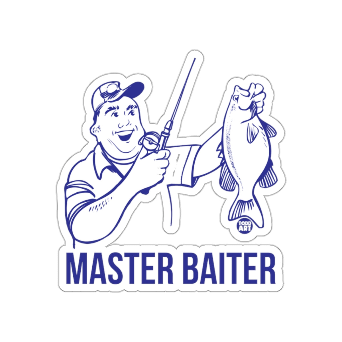 Funny Fishing Graphic Master Baiter Design Todd Art sticker