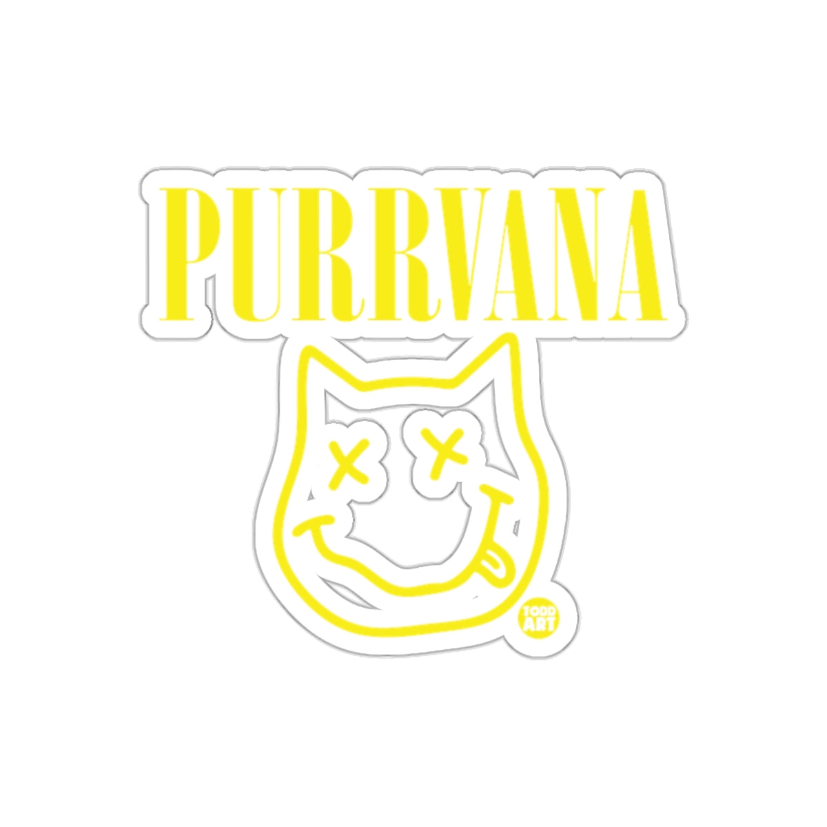 Purrvana Cat Illustration Sticker Design Patch Decal