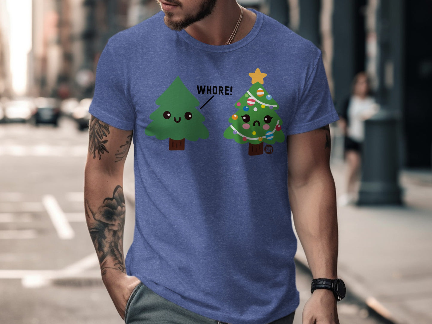 Funny Christmas Trees Graphic Printed T-shirt