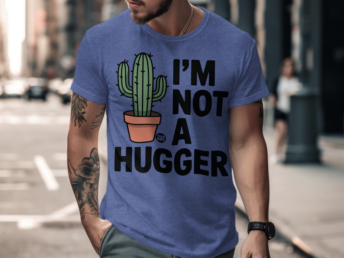 I'm Not a Hugger Cactus Graphic T-Shirt