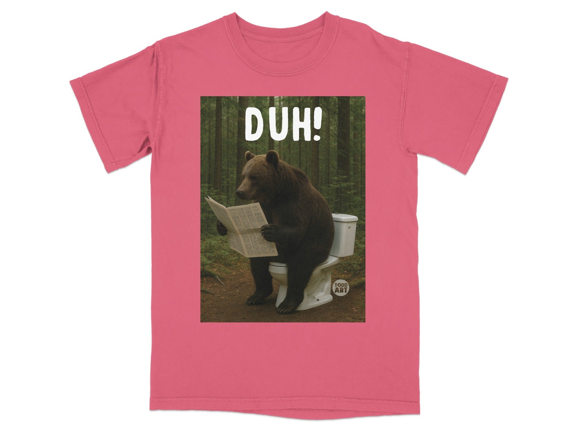 Funny Bear Reading Newspaper Graphic T-shirt Design