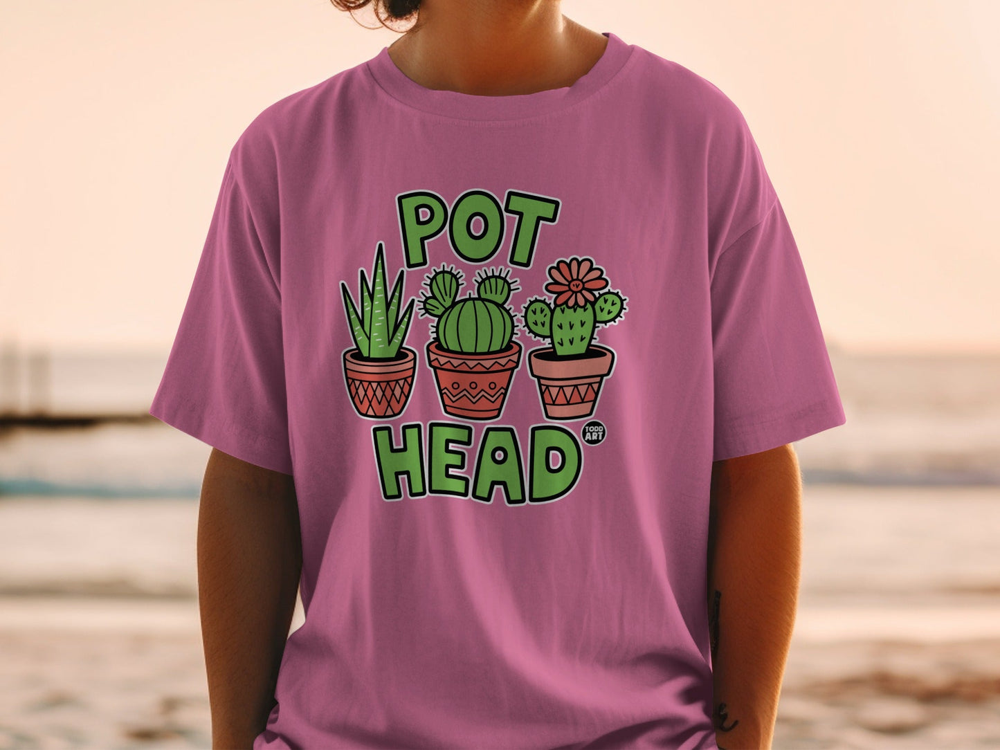 Pot Head Graphic Cactus Succulents Design Shirt