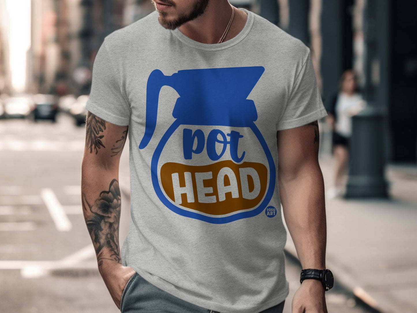 Pot Head Coffee Pot Graphic Printed T-Shirt