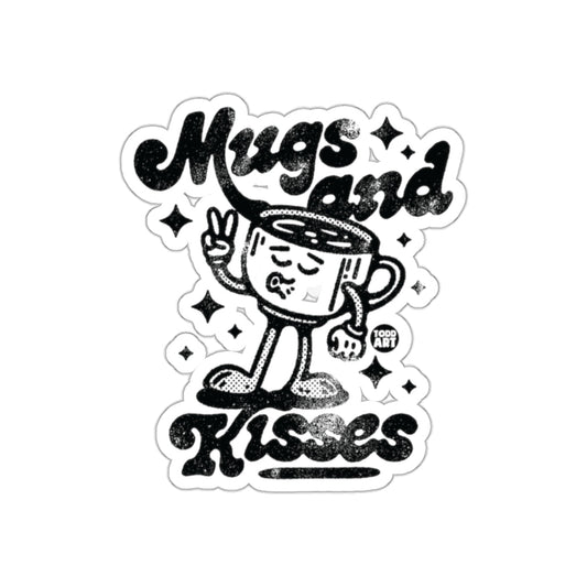 Mugs and Kisses Sticker with Cute Illustrated Mug Design