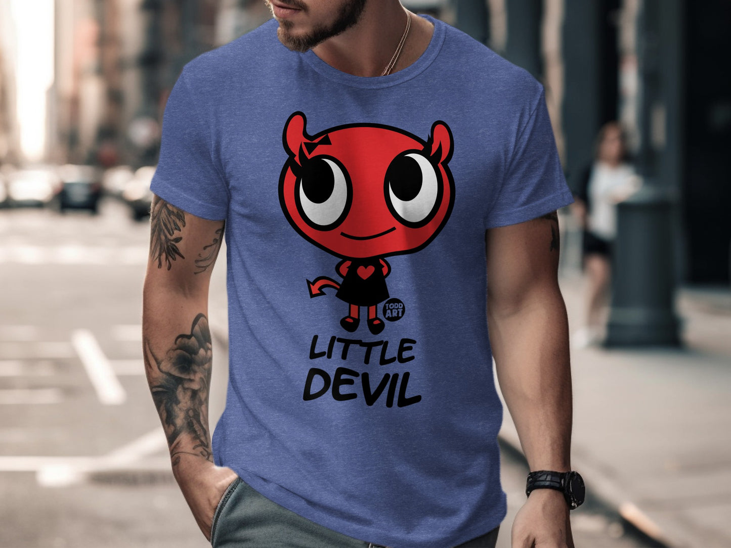 Little Devil Cartoon Character Graphic T-Shirt