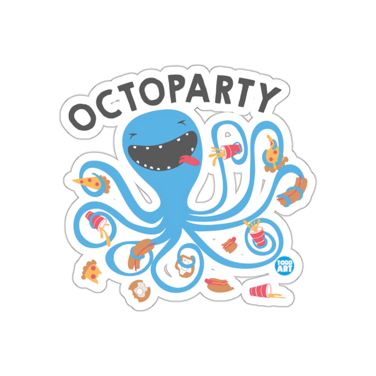 Octoparty Graphic Design Sticker for Fun Decor
