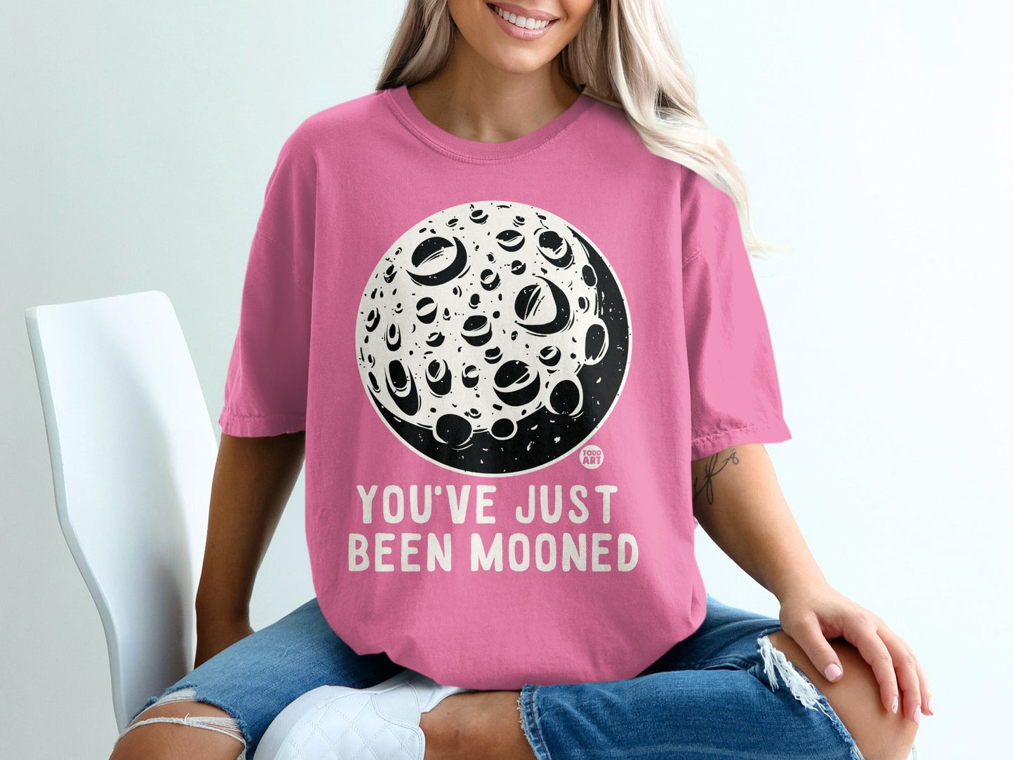 You've Just Been Mooned Graphic Print Tee
