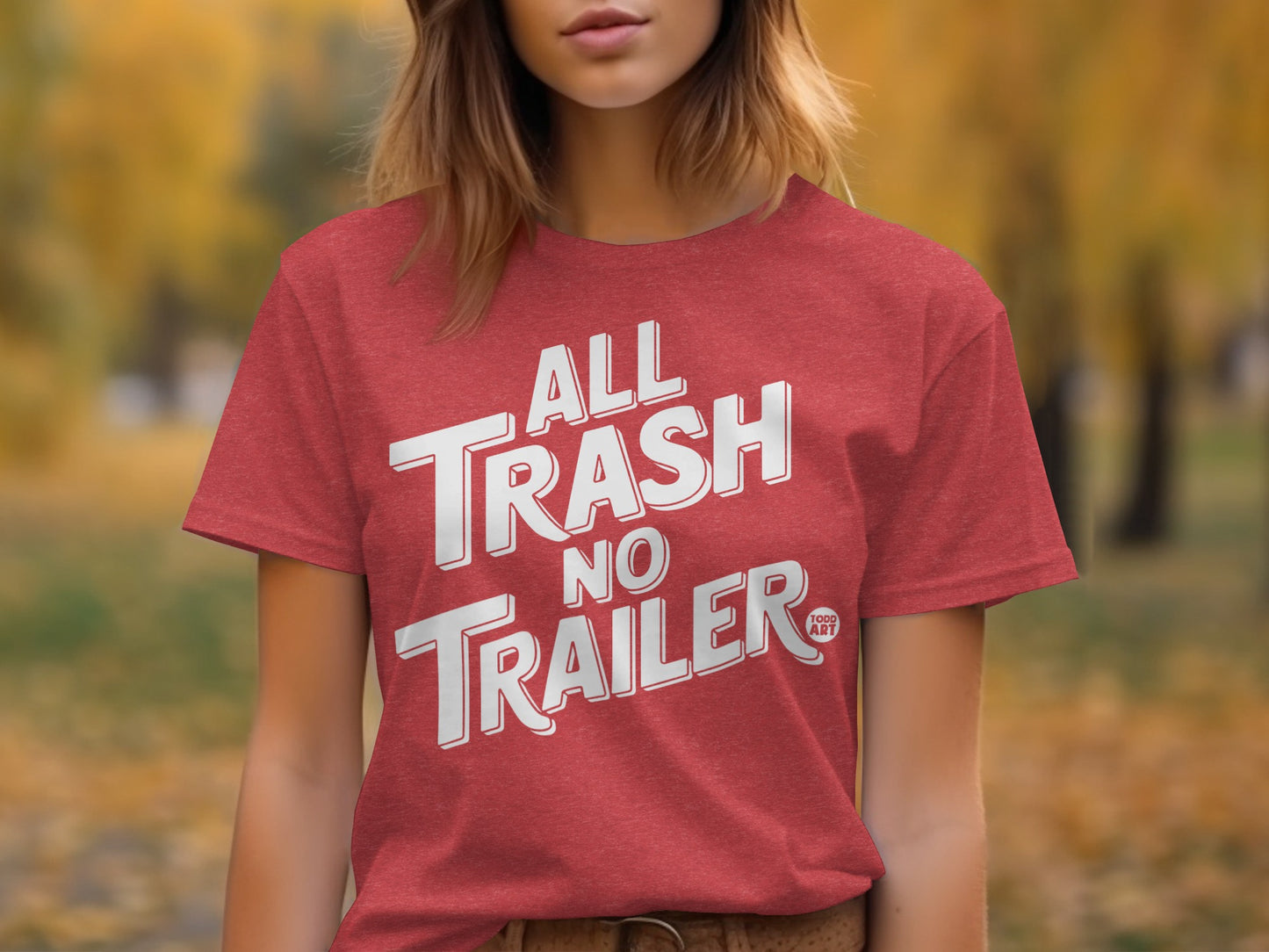 All Trash No Trailer Printed Graphic Casual Tee