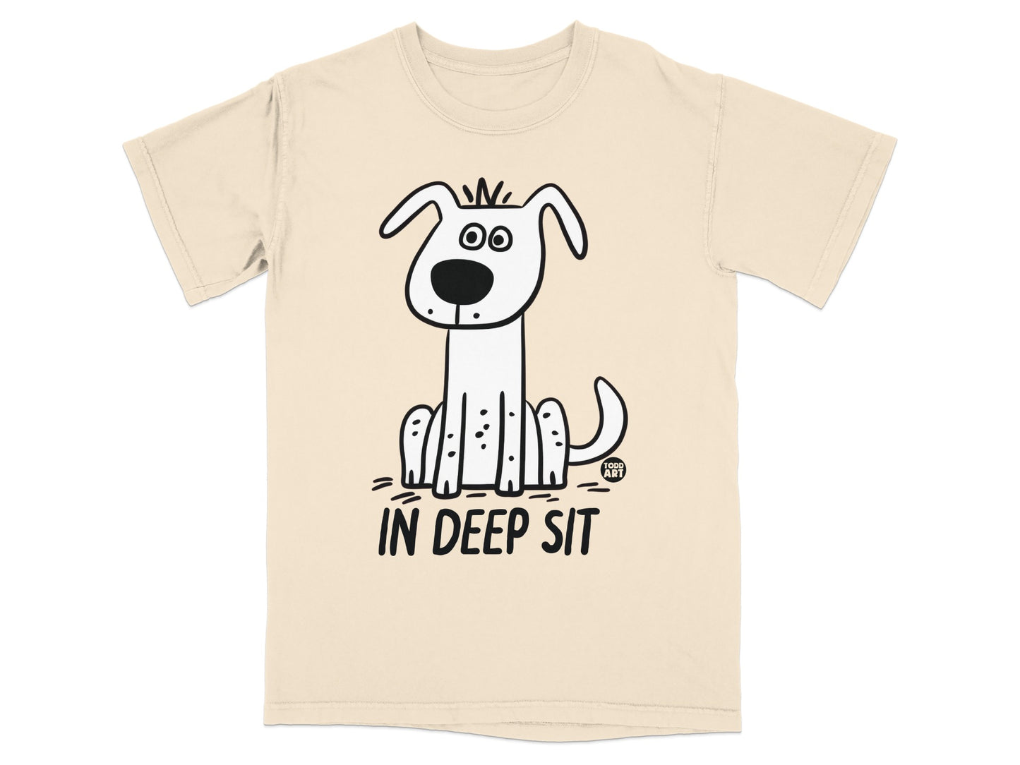 Funny In Deep Sit Dog Cartoon Graphic T-Shirt
