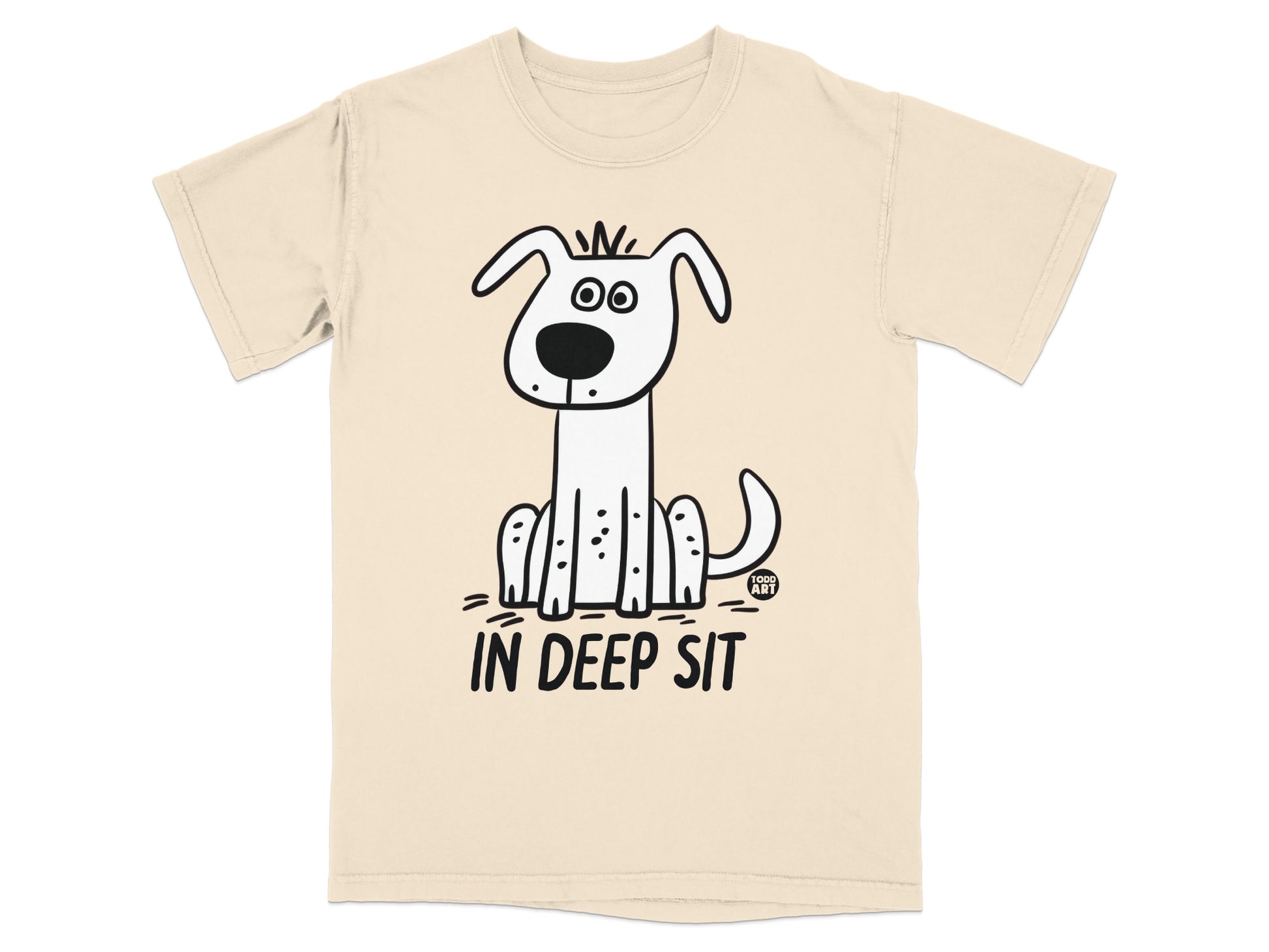 Funny In Deep Sit Dog Cartoon Graphic T-Shirt