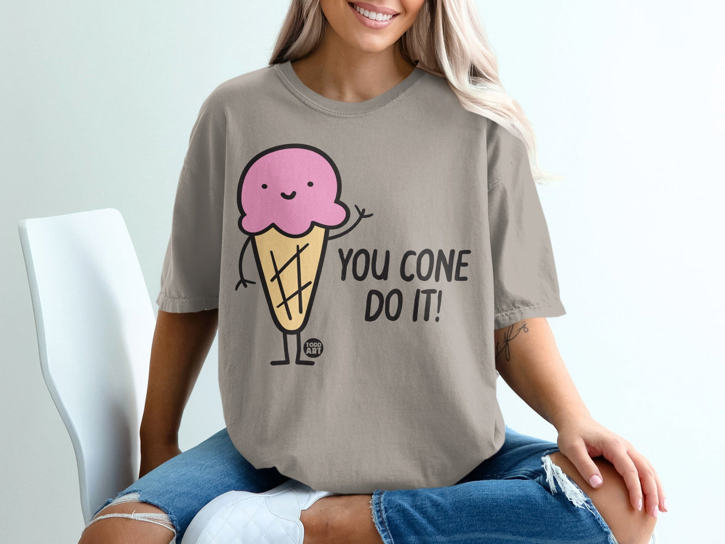 You Cone Do It Ice Cream Graphic Tee Shirt