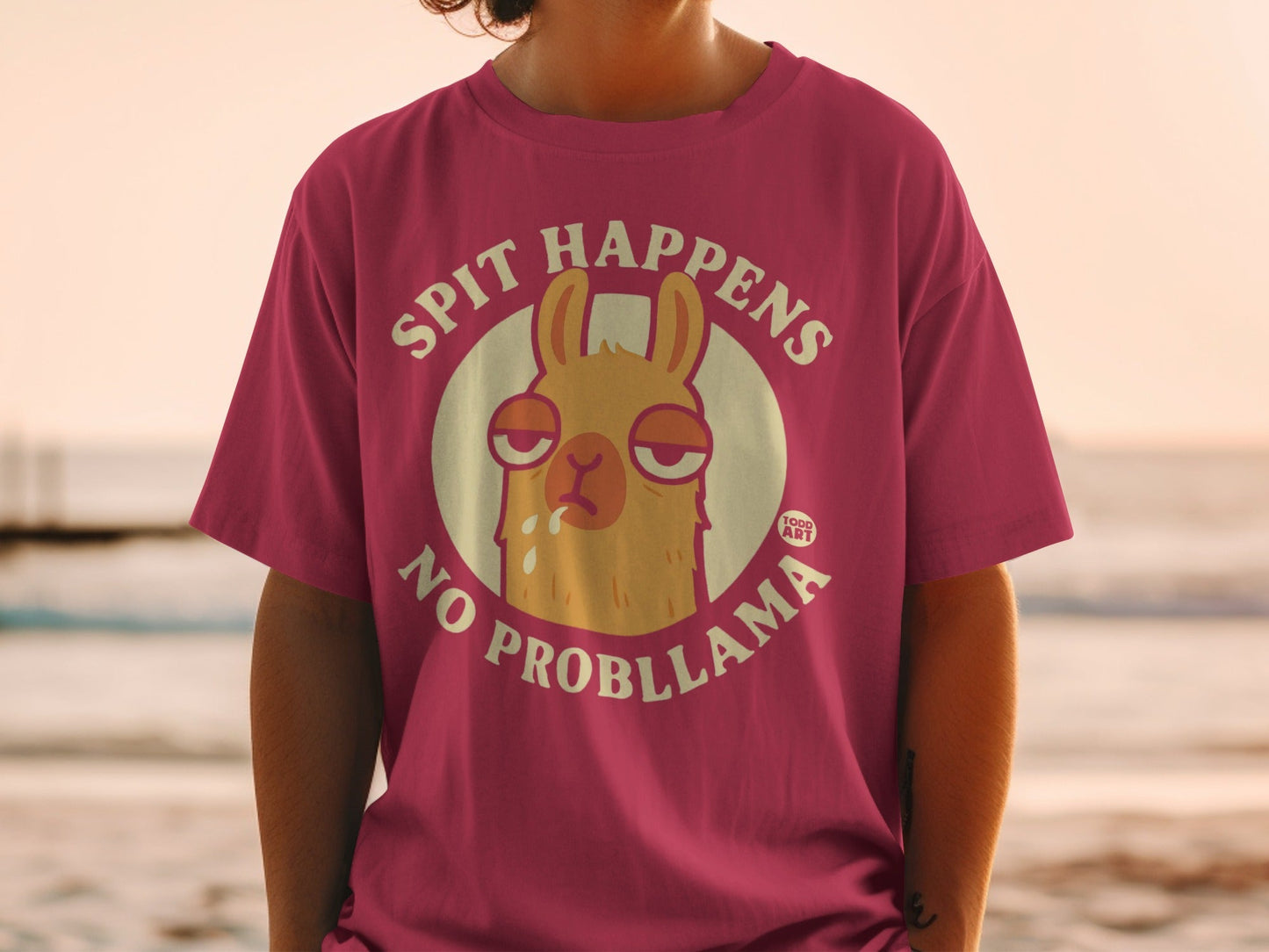 Spit Happens No Probllama Funny Llama T-shirt