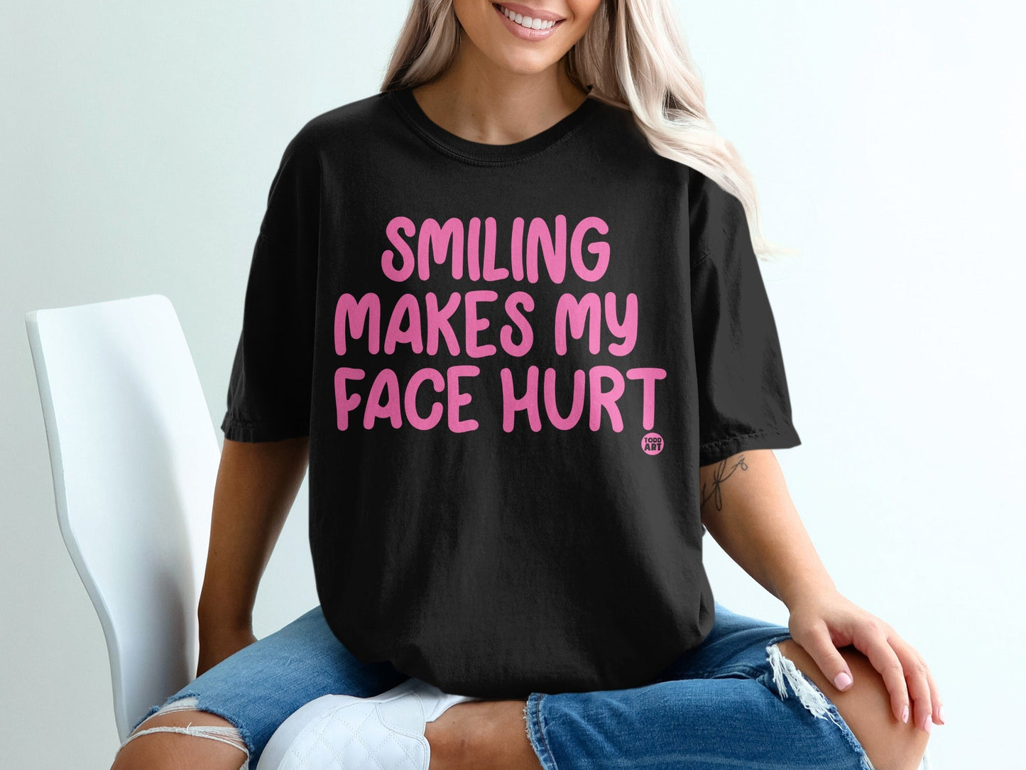 Smiling Makes My Face Hurt Funny Graphic Shirt