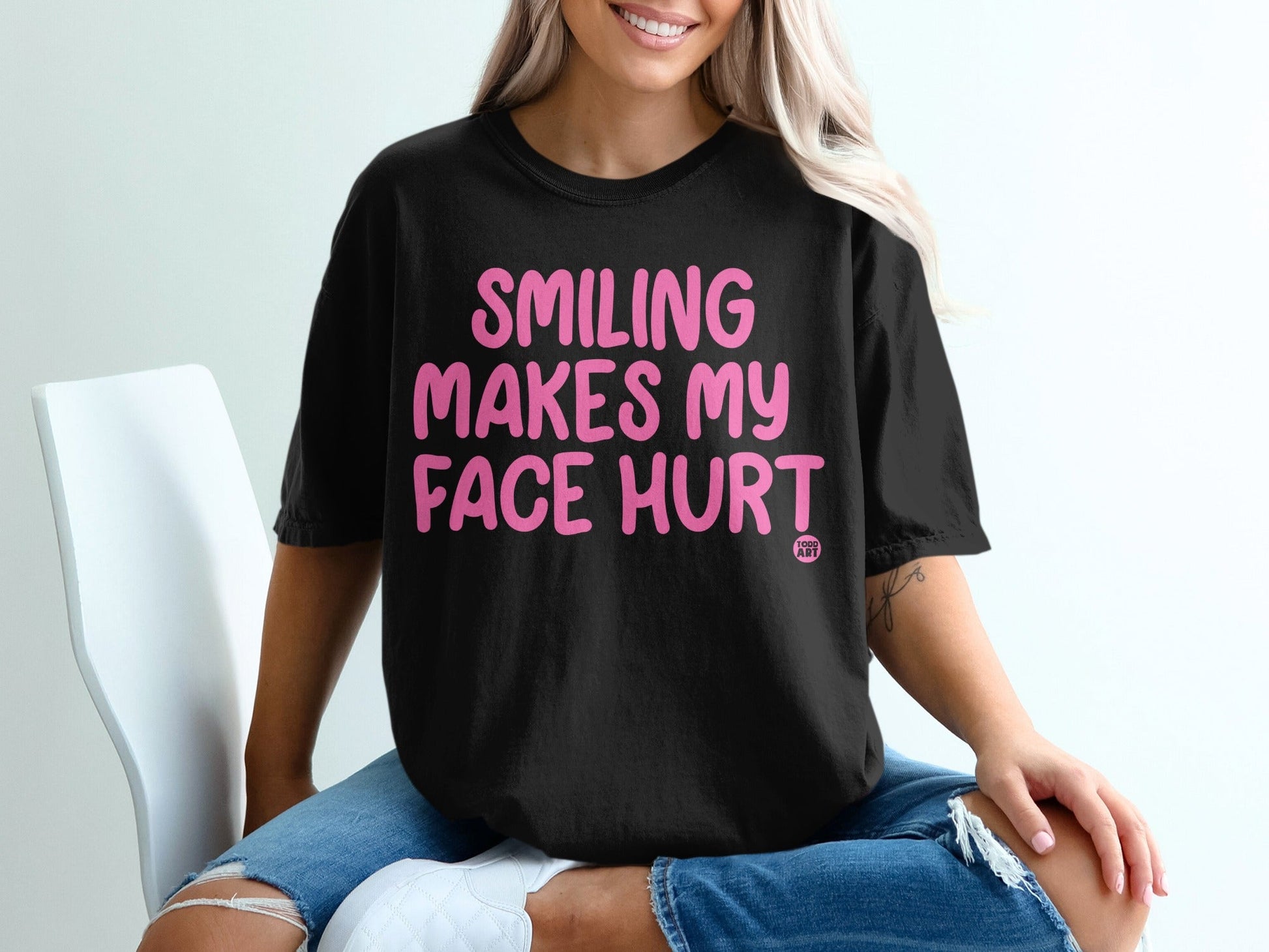 Smiling Makes My Face Hurt Funny Graphic Shirt
