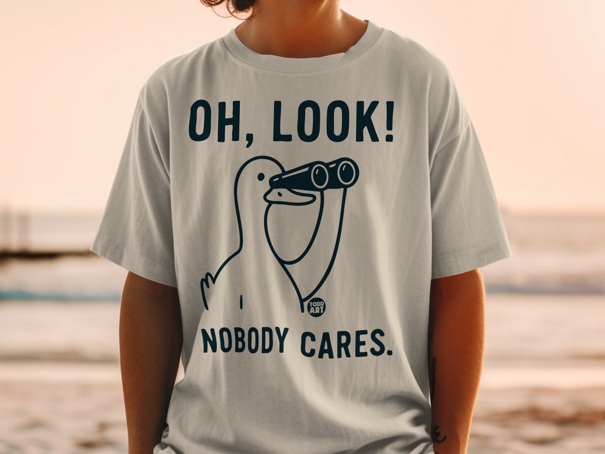 Oh Look Nobody Cares Graphic T-Shirt for Casual Wear