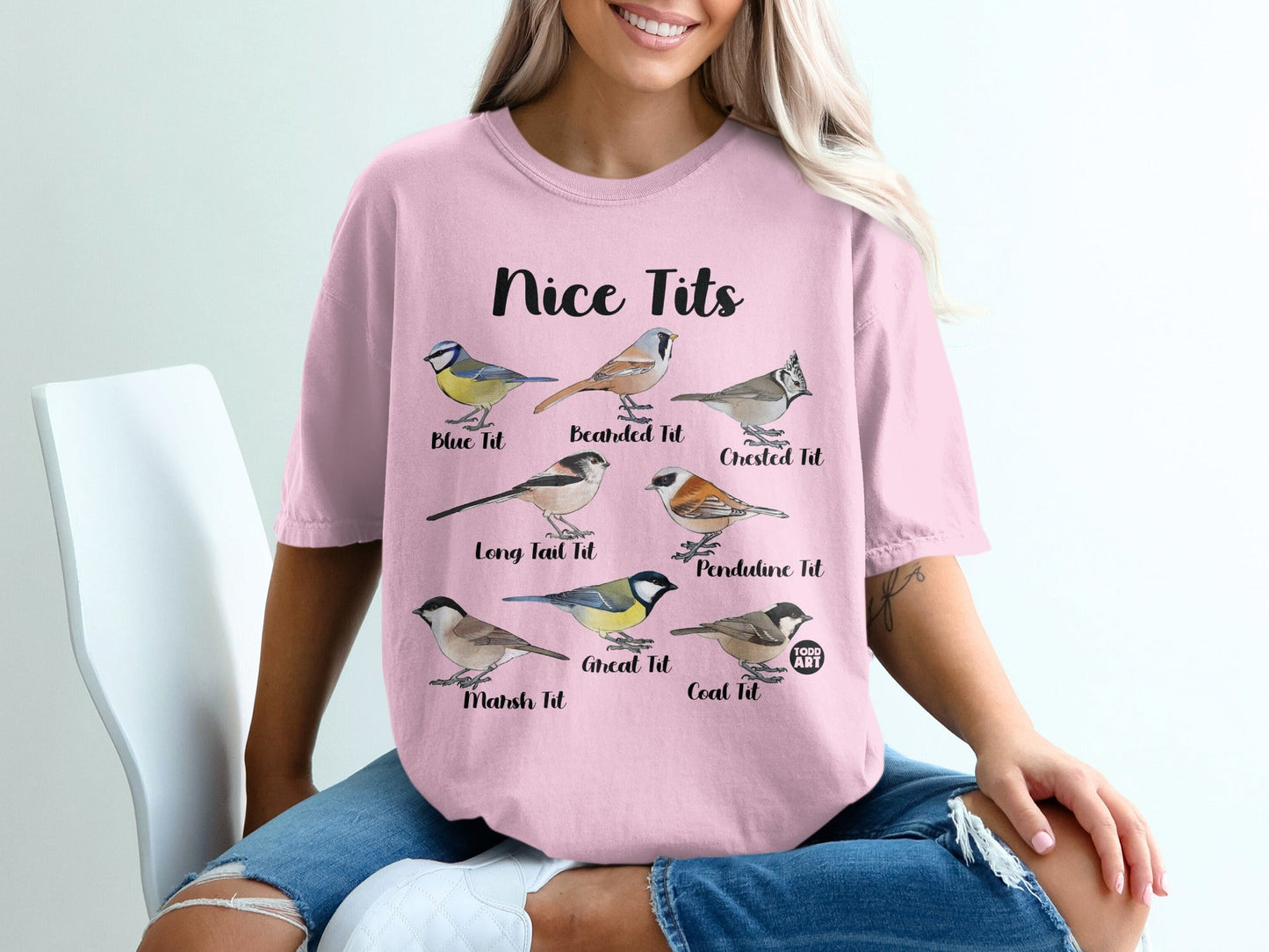 Nice Tits Birds Illustration Graphic Women's T-shirt