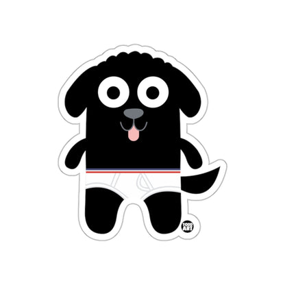 Cute Black Cartoon Dog Wearing White Shorts Sticker