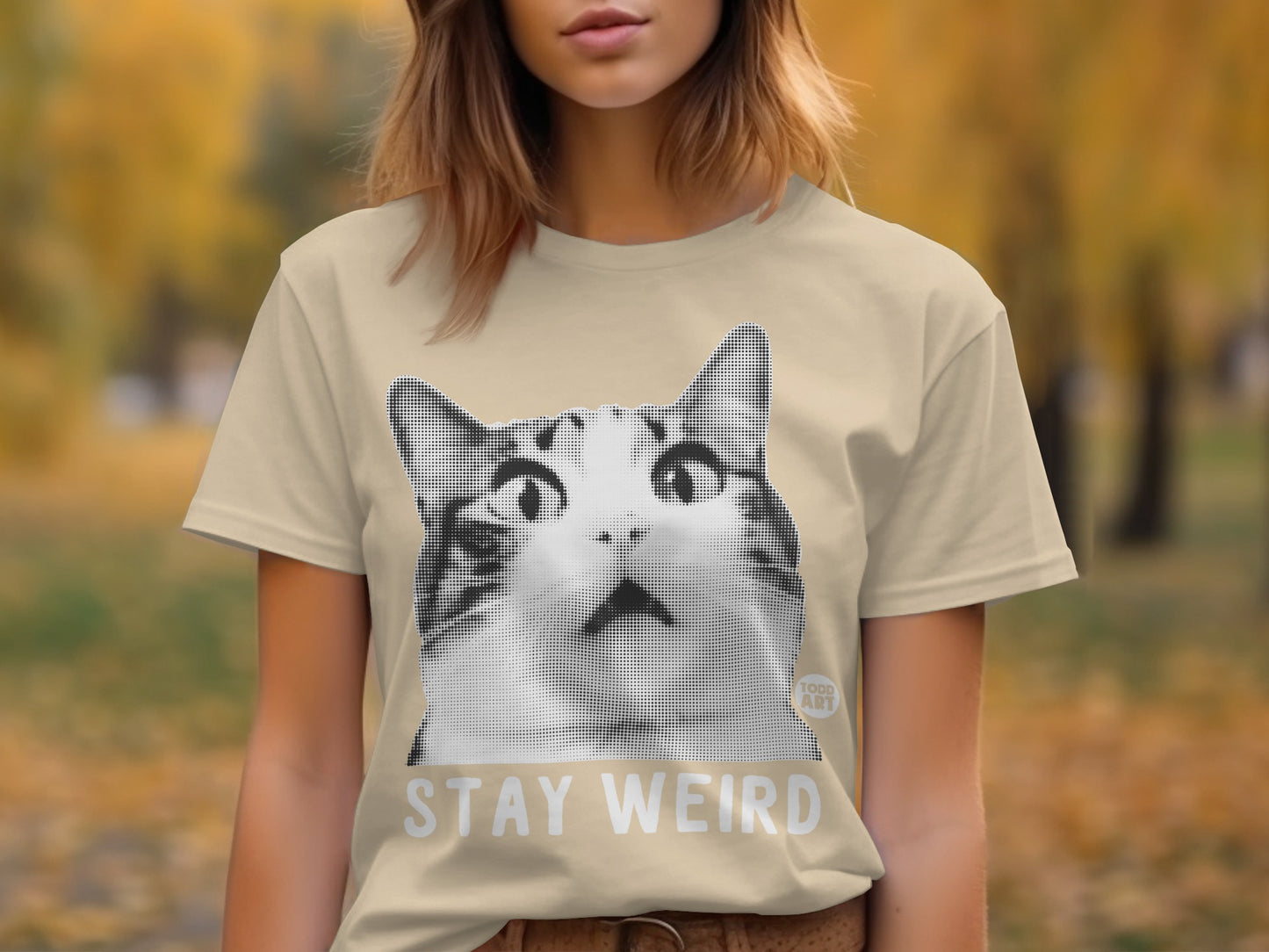 Stay Weird Cat Graphic T-Shirt for Unique Style