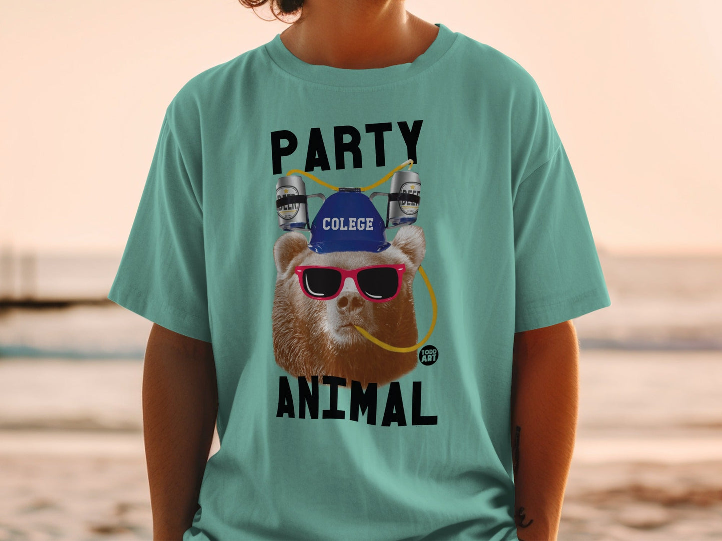 Party Animal College Bear Graphic T-Shirt