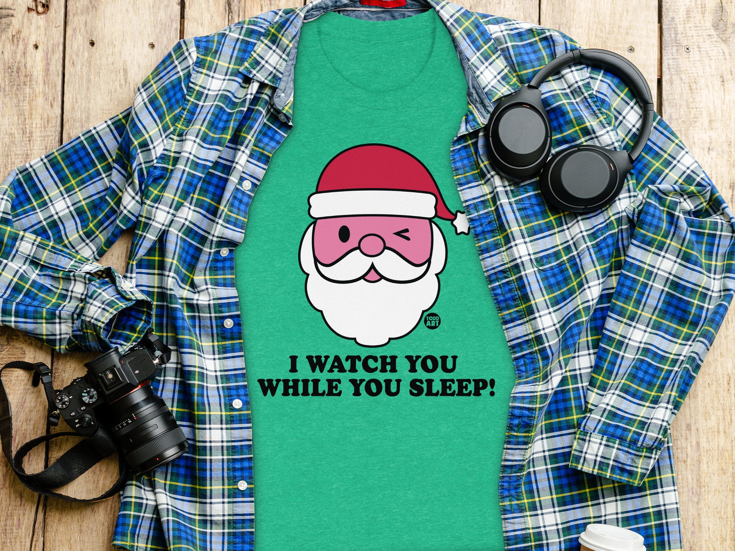 I Watch You While You Sleep Santa T-Shirt product