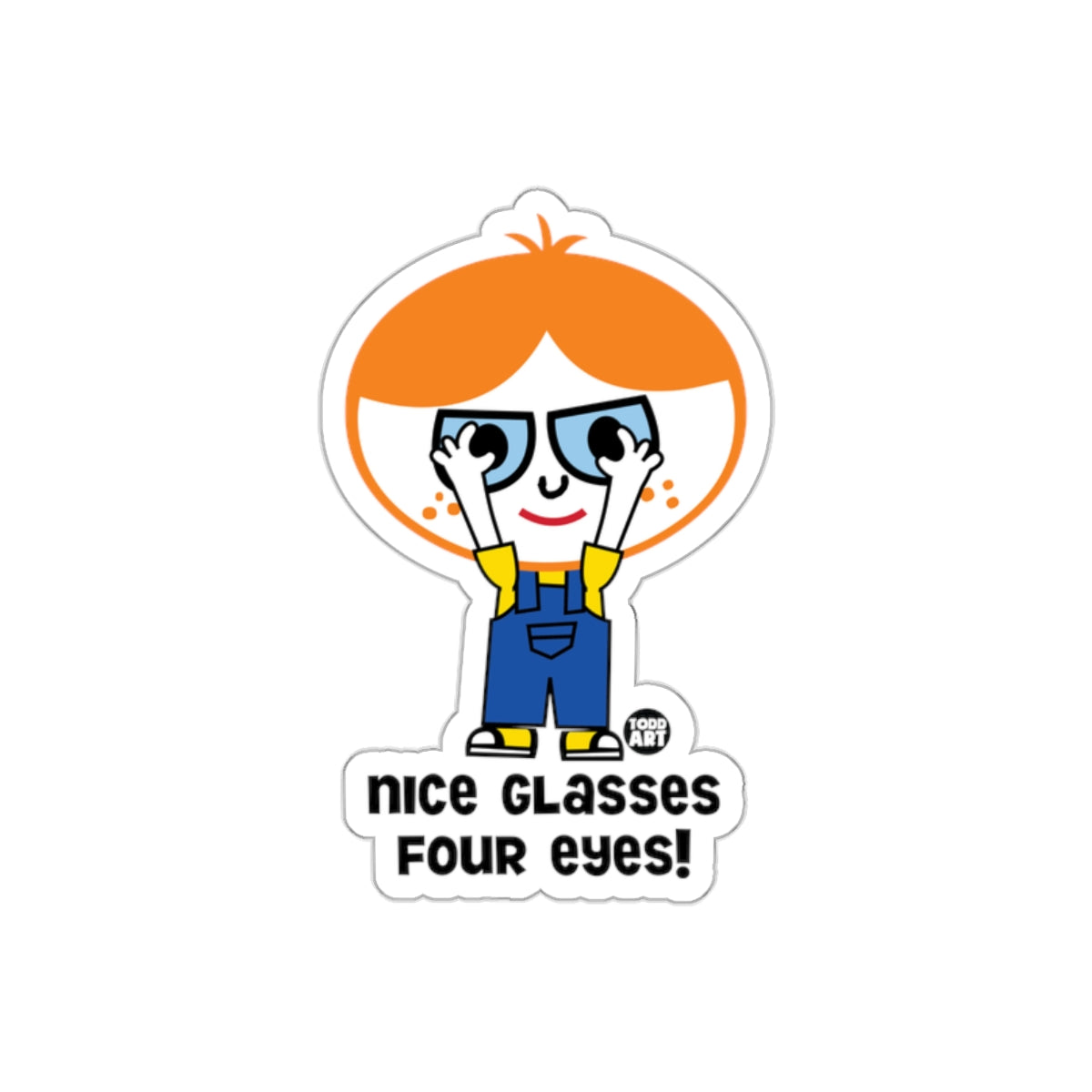 Nice Glasses Four Eyes Todd Art Character Design sticker