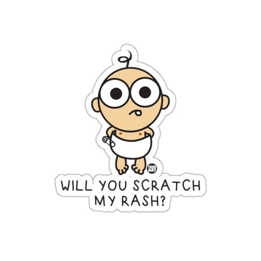 Will You Scratch My Rash Cartoon Baby Sticker