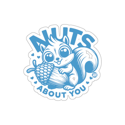 Nuts About You Cute Squirrel Illustrated Design sticker