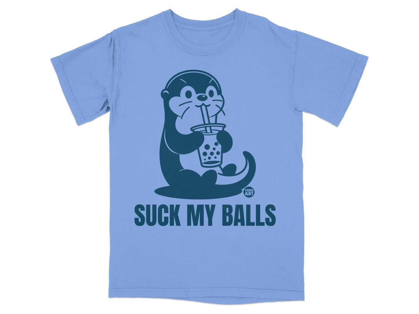 Suck My Balls Cute Otter Drinking Bubble Tea Shirt