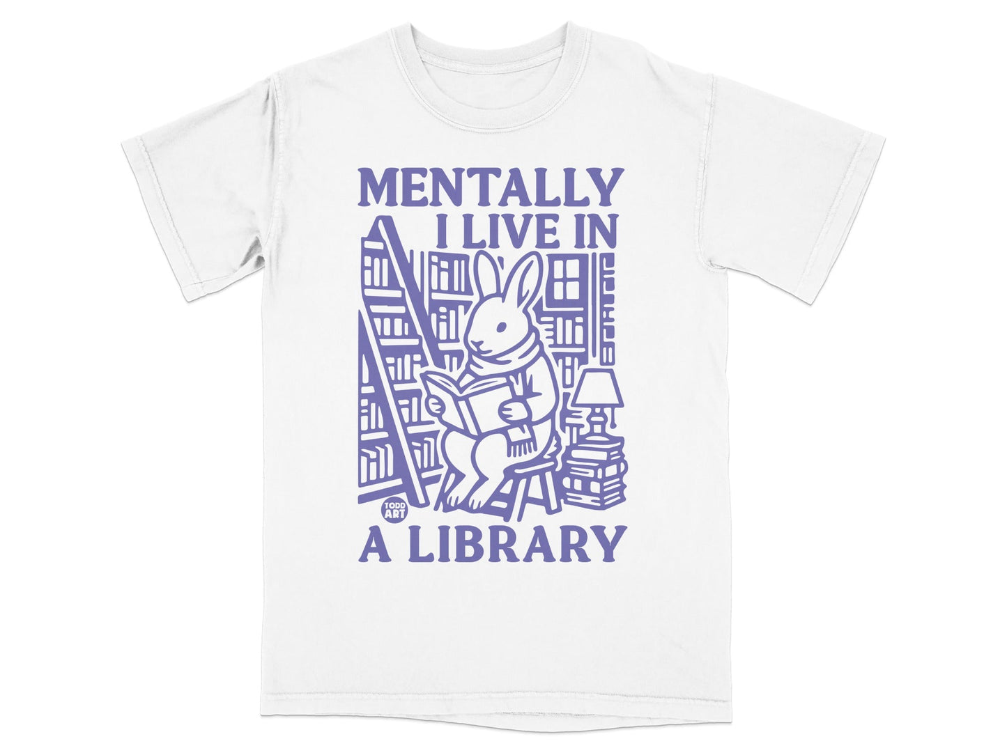 Mentally I Live In A Library Funny Book Lover T-Shirt