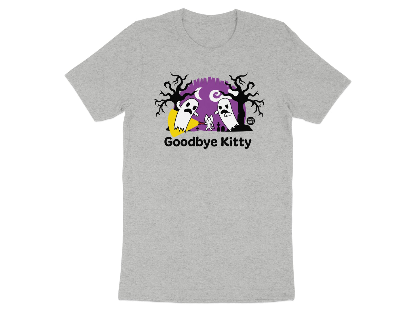 Goodbye Kitty Haunted Design Graphic T-shirt
