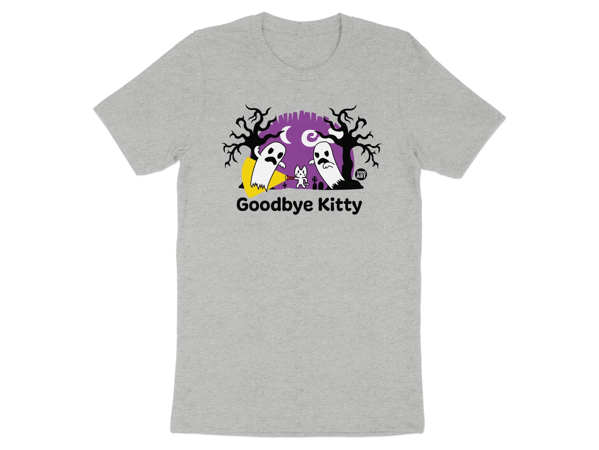 Goodbye Kitty Haunted Design Graphic T-shirt