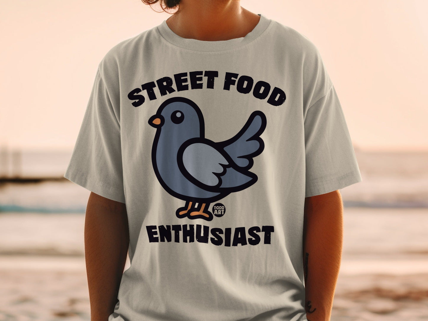 Street Food Enthusiast Pigeon Graphic T-Shirt