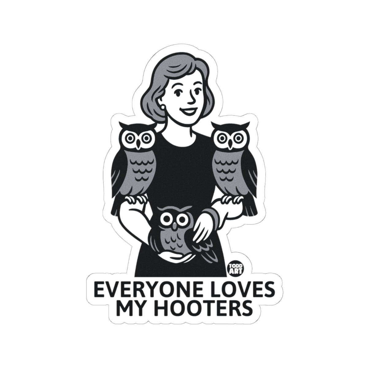 Owl LadyTodd Art Sticker