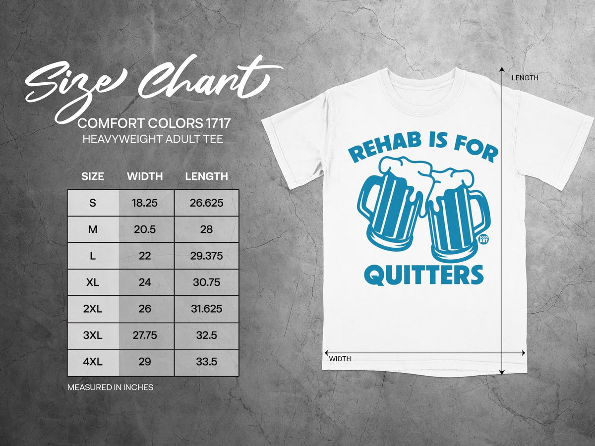 Rehab Is For Quitters White Heavyweight Adult Tee