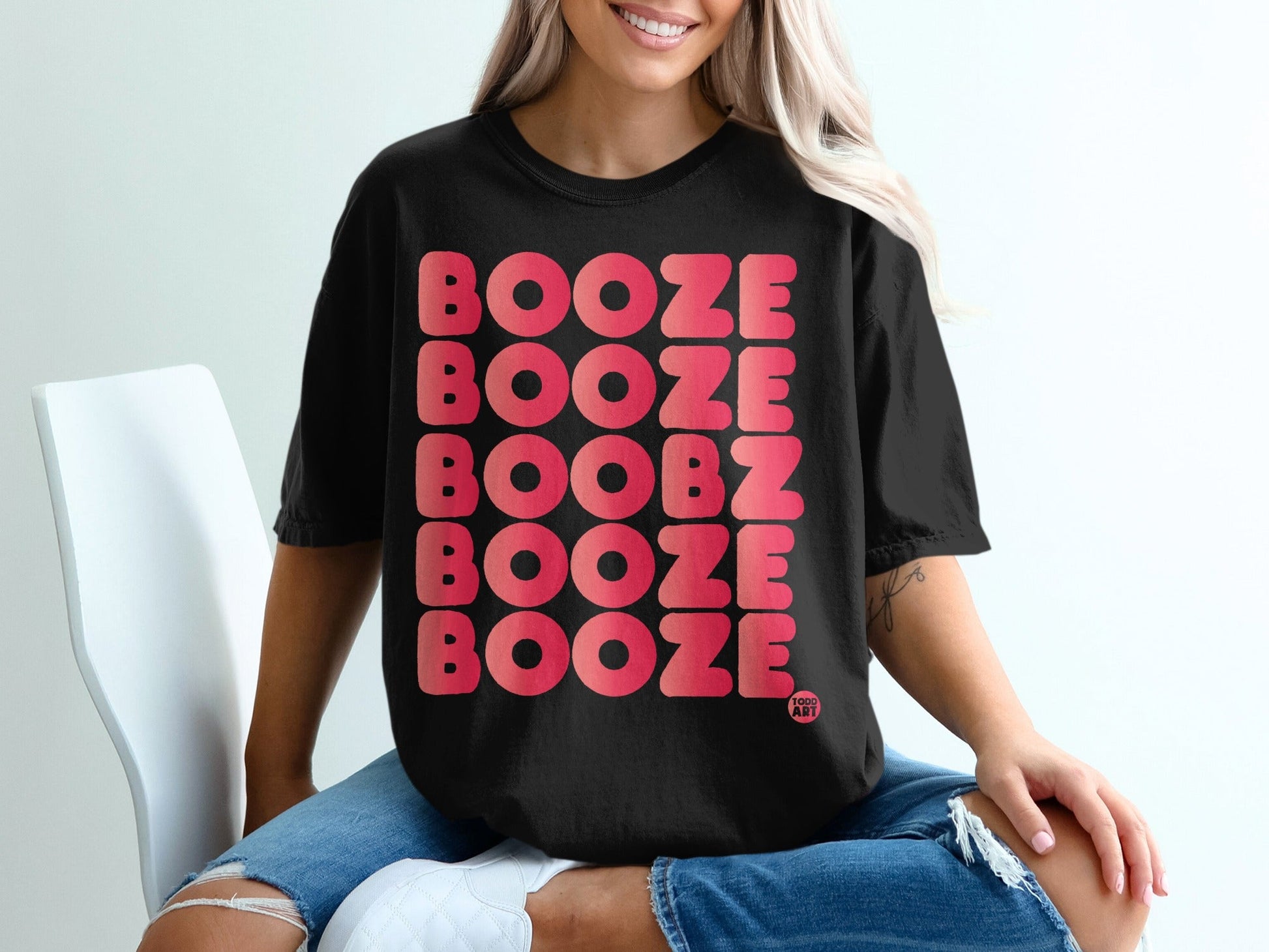 Booze Booze Boobz Booze Booze Graphic T-Shirt
