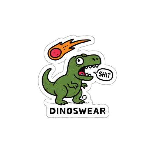Cartoon Dinosaur Running From Meteor Sticker