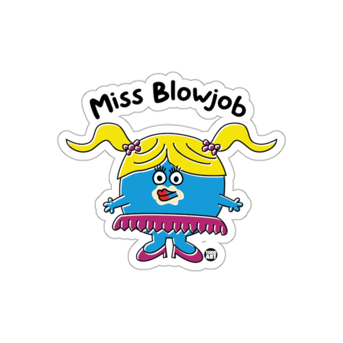 Miss Blowjob Cartoon Character Sticker