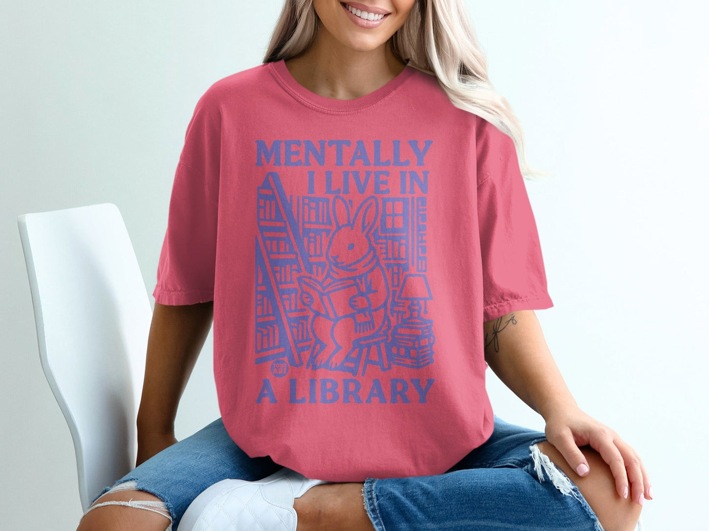 Mentally I Live In A Library Graphic T-Shirt