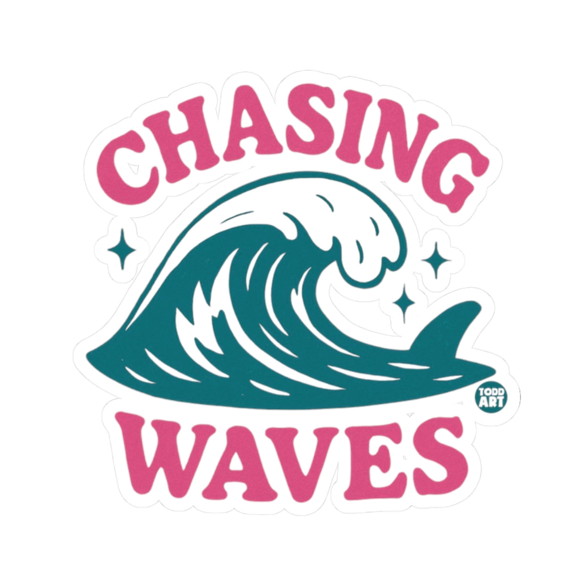 Chasing WavesTodd Art Sticker