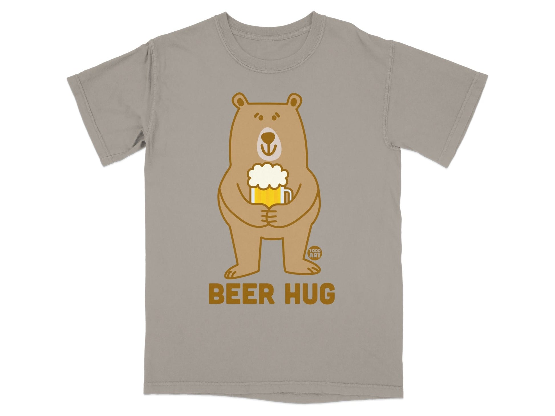 Beer Hug Bear Graphic T-Shirt Fun Novelty Apparel