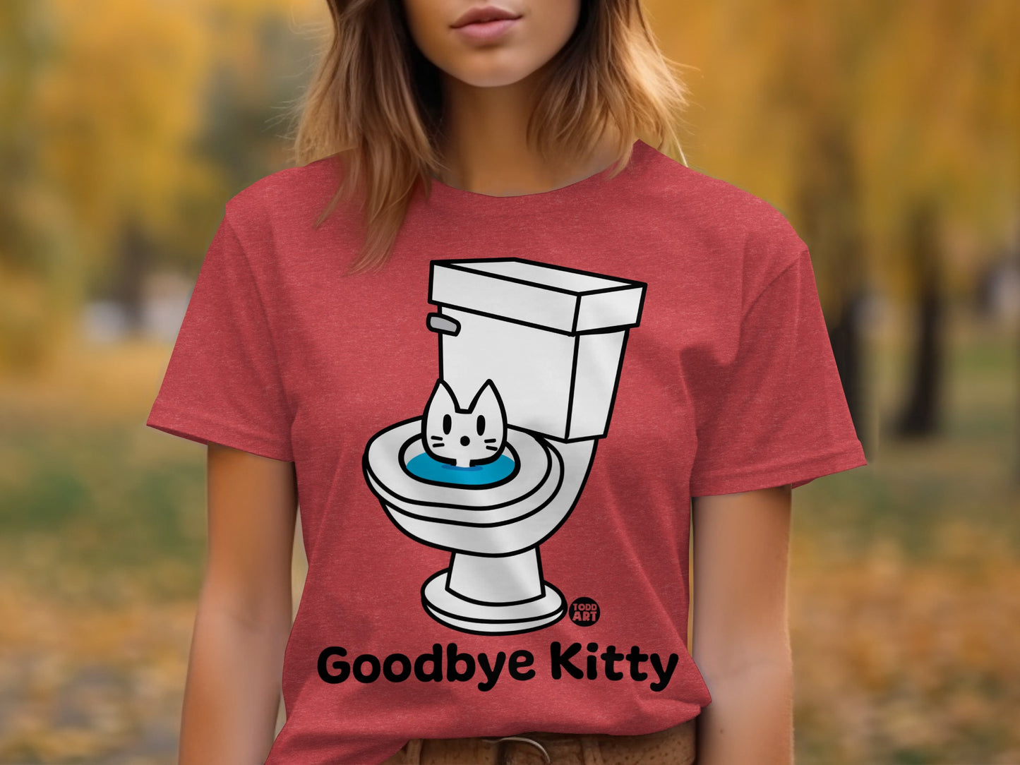 Fun Goodbye Kitty Toilet Humor T-Shirt Product