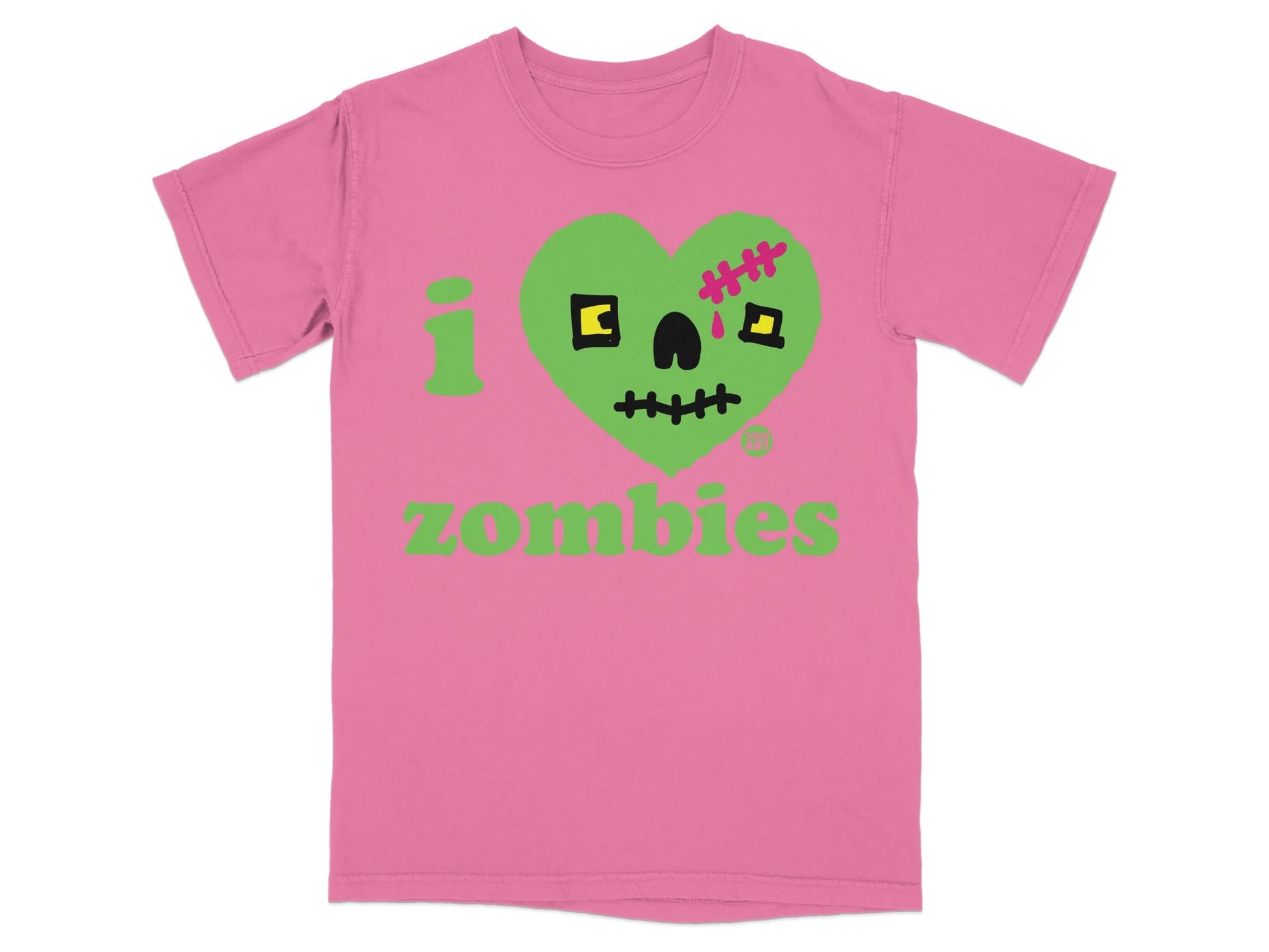 I Heart Zombies Pink Graphic Tee Shirt for Horror Fans