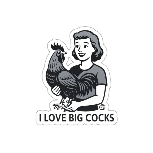 I Love Big Cocks Funny Retro Style Sticker Product