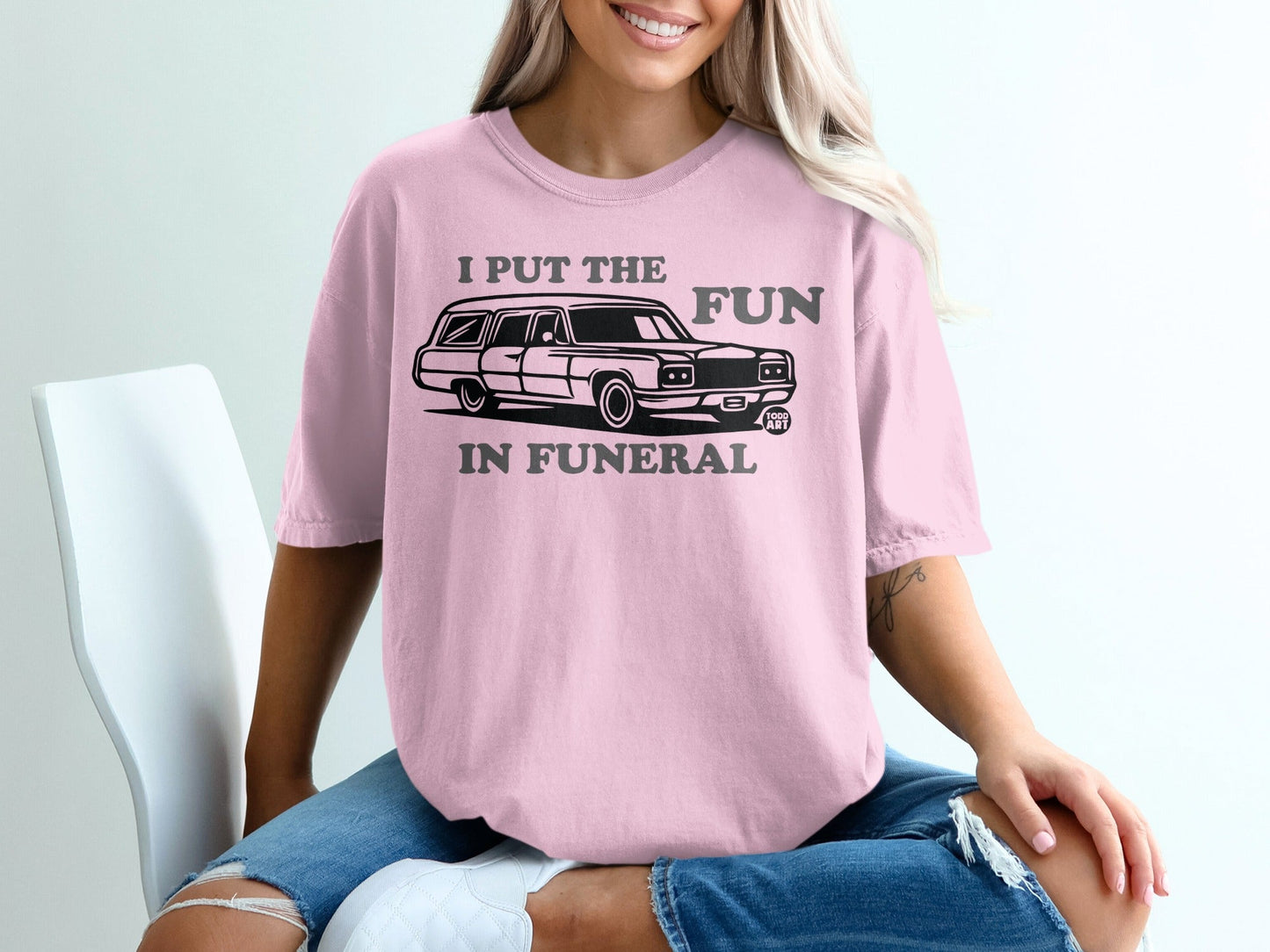 Pink I Put the Fun in Funeral T-Shirt