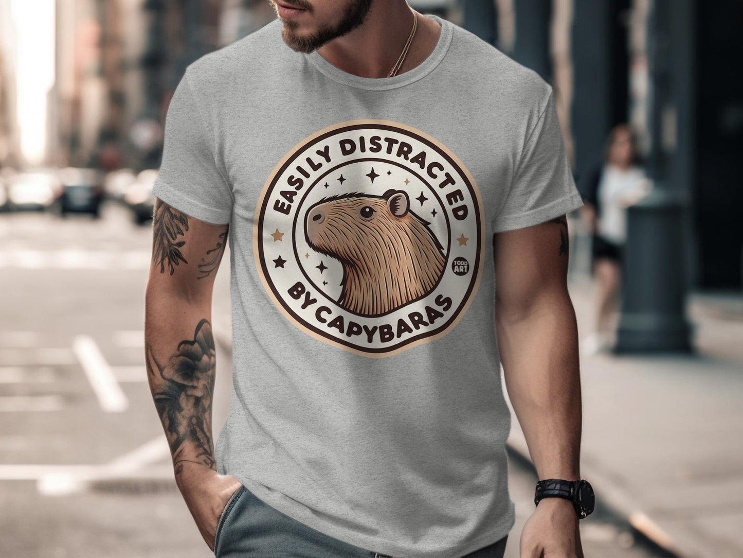 Easily Distracted By Capybaras Funny T-Shirt
