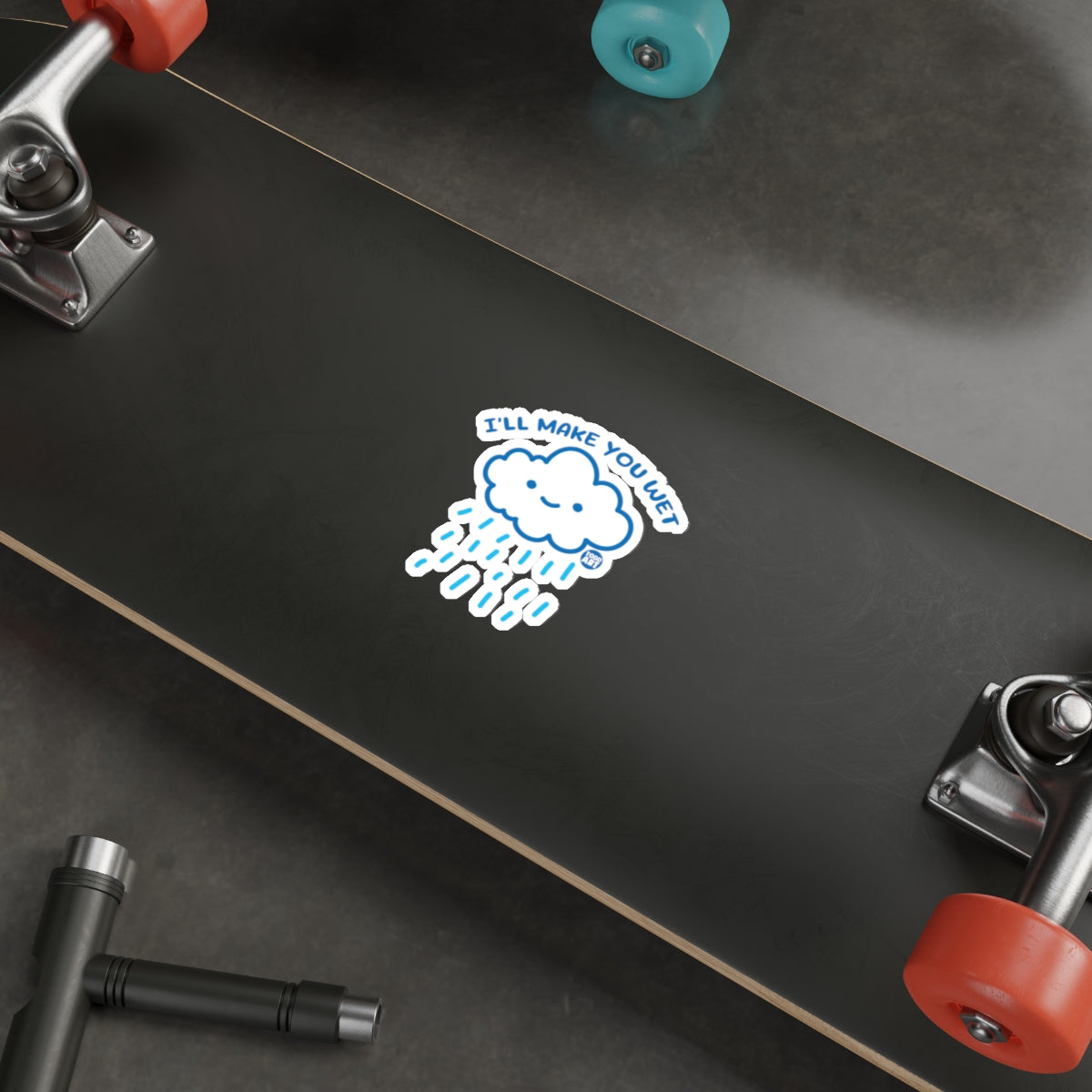 I'll Make You Wet Blue Cloud Cartoon Funny sticker