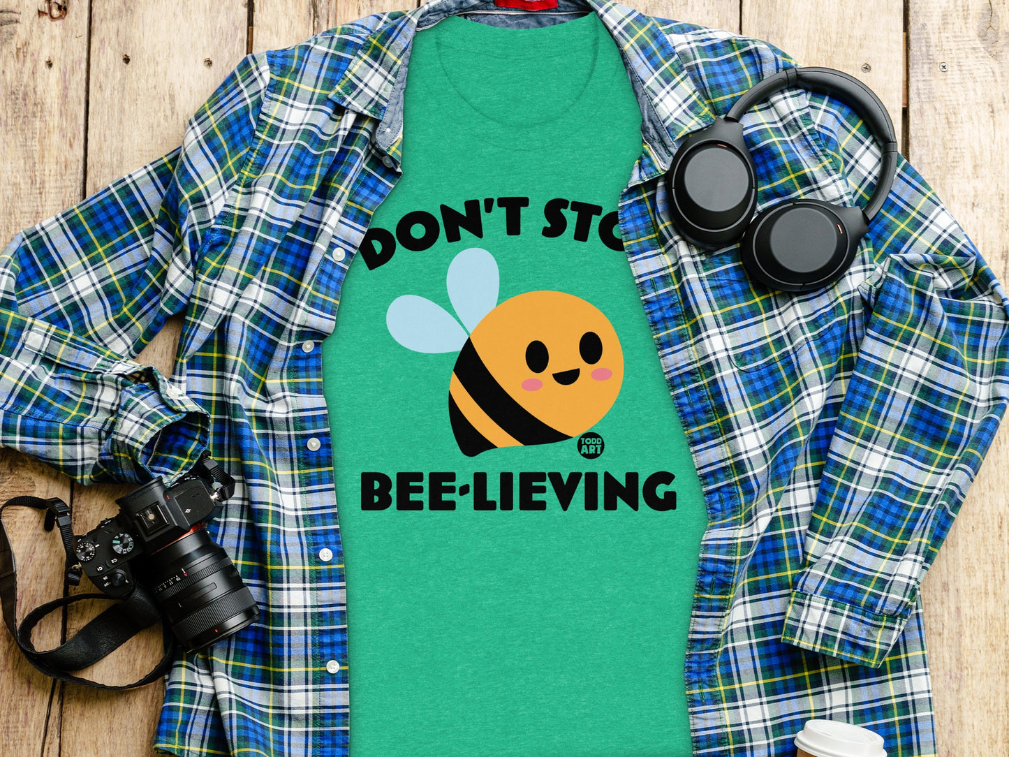 Don't Stop Bee-lieving Cute Graphic Tee Shirt